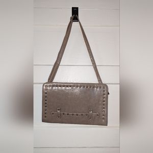 Faux leather studded handbag/oversized clutch